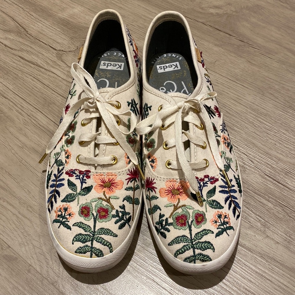 Rifle Paper Co Herb Garden Embroidered Keds Sz 9.5